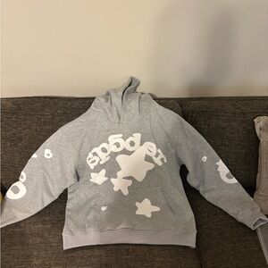 Gray Hoodie with White Print